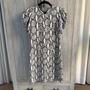 A.L.C Brinley Puff Sleeve Python mini dress